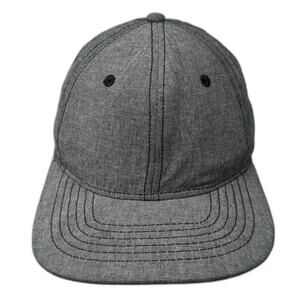 Dalix Snapback Gray One Size Heathered Denim Look Contrast Stitching hat